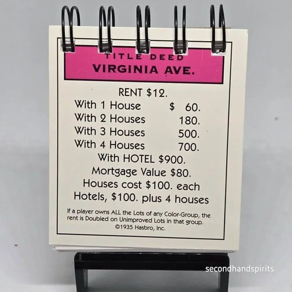 Hand-Assembled Monopoly-Themed Mini Journal - Virginia